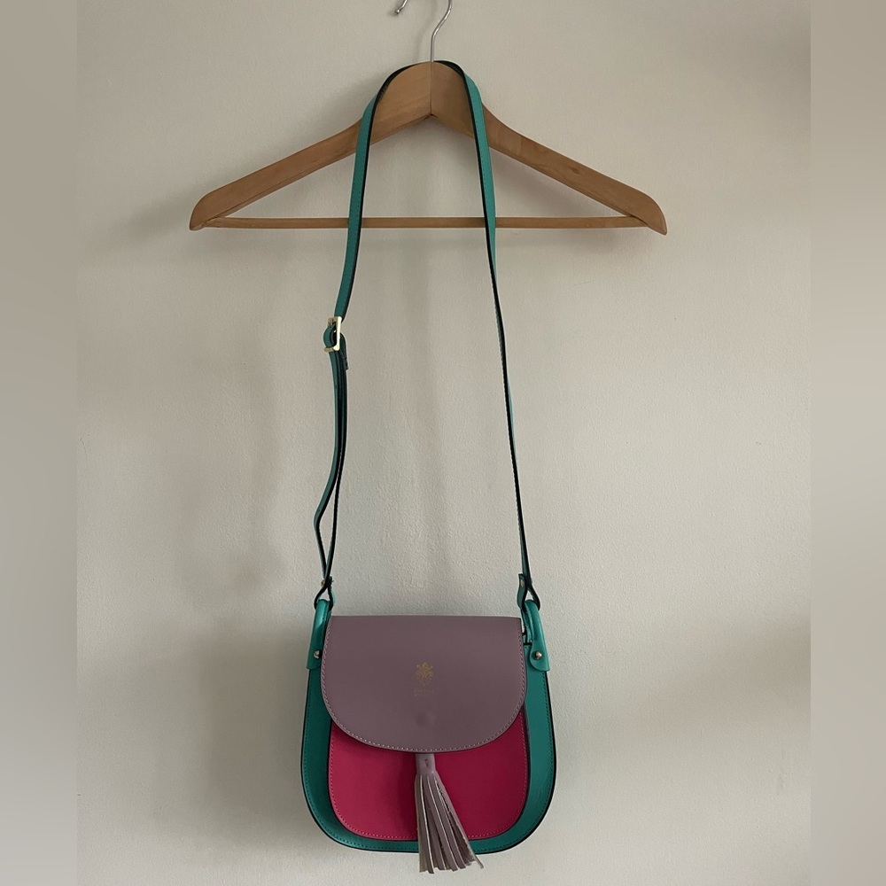 Italian Handmade Leather Artisan Tassel Saddle Crossbody Bag - Florence Tote